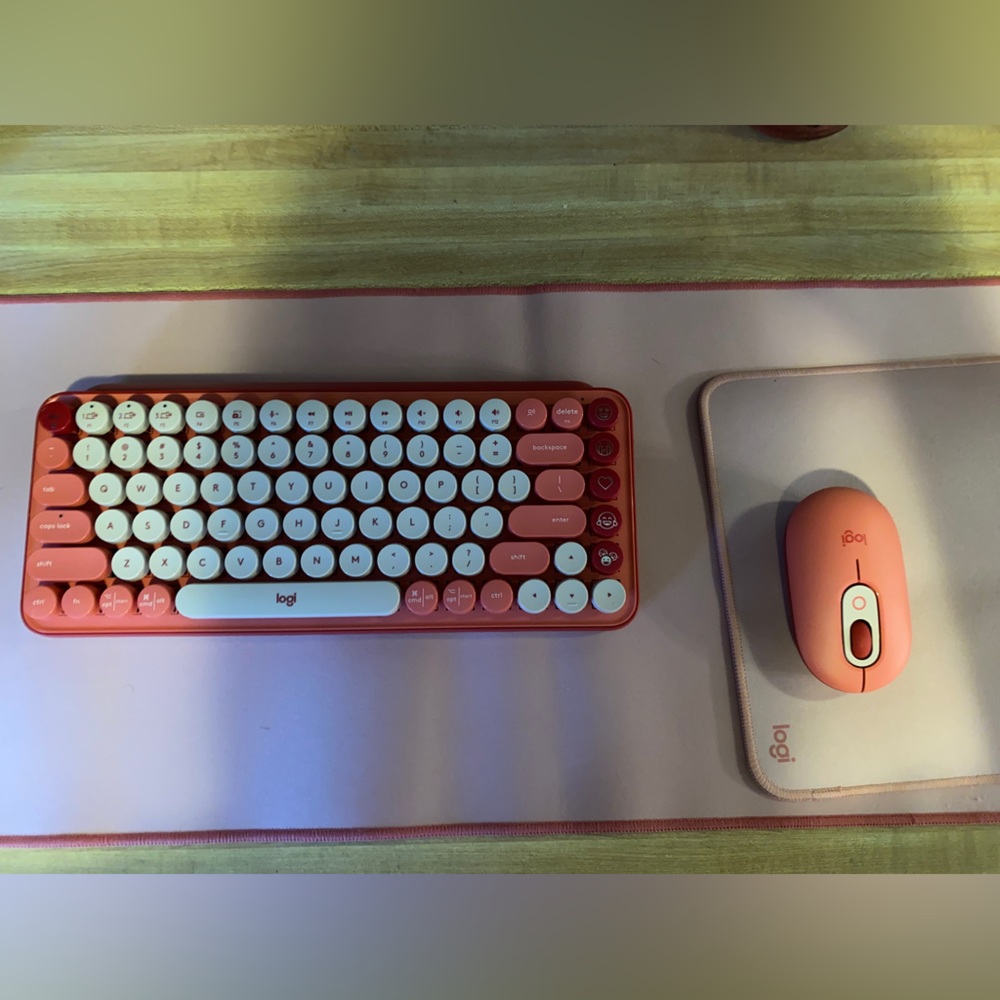 Logitech keyboard, mouse, mouse pad, keyboard pad  perfect condition used once